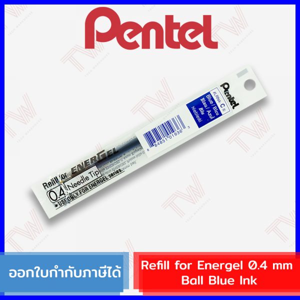 Pentel EnerGel Clena intrekbare vloeibare gel pen, micro fijne punt 0,4 mm naaldpunt, zwarte inkt, klassiek roze lichaam (BLN74LP-A