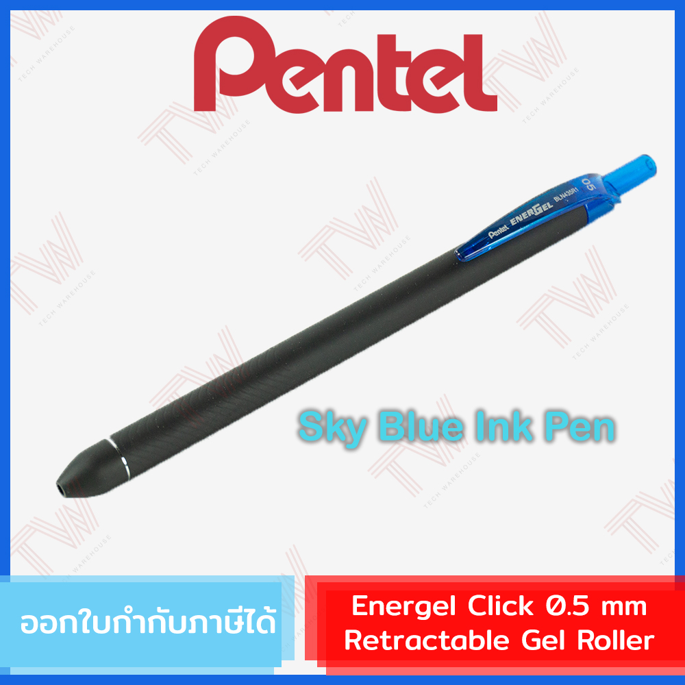 5.Energel Click 0.5 mm Retractable Gel Roller Sky Blue Ink Pen.tech